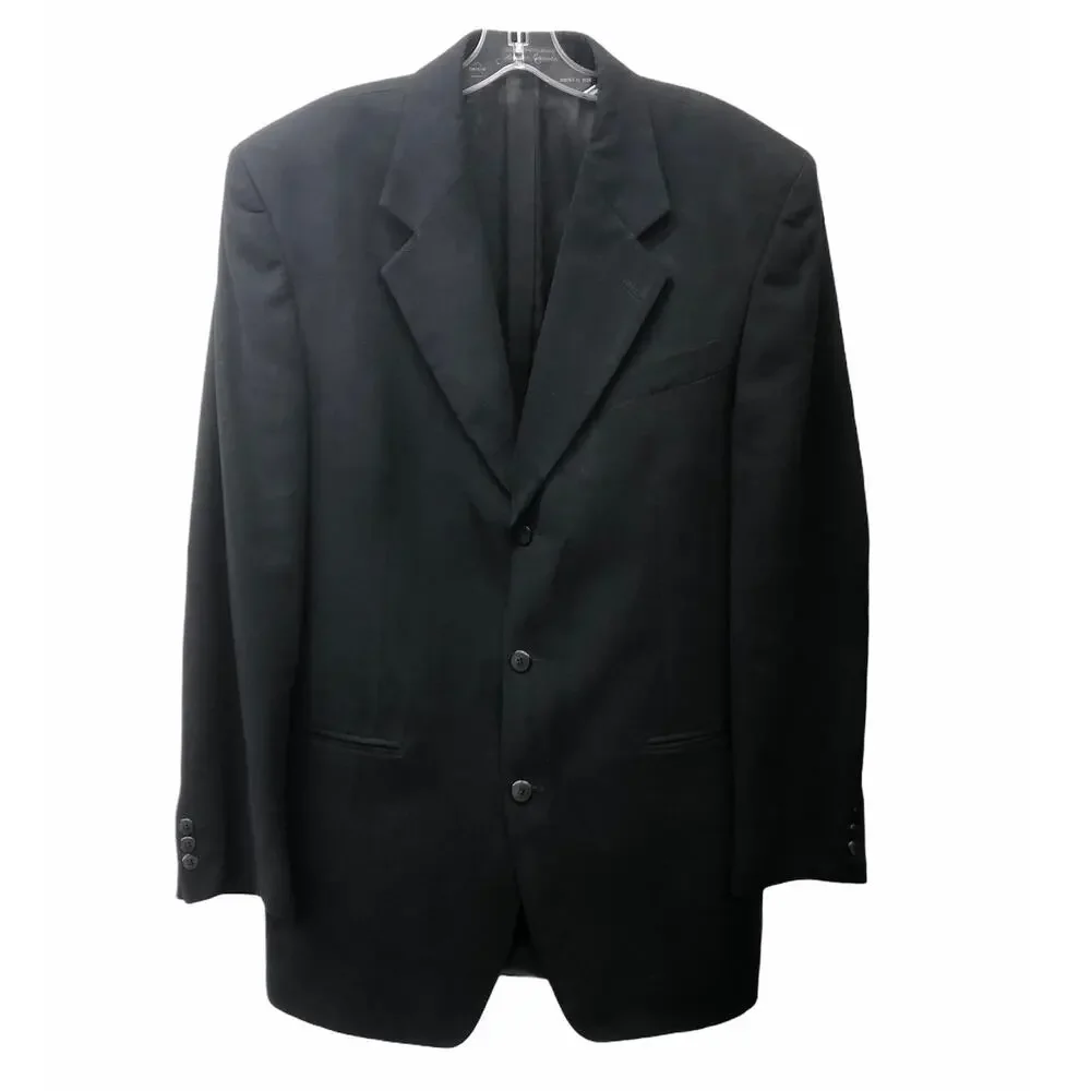 Bachrach Black Micro Suede Sport Coat Suit Jacket 42L T